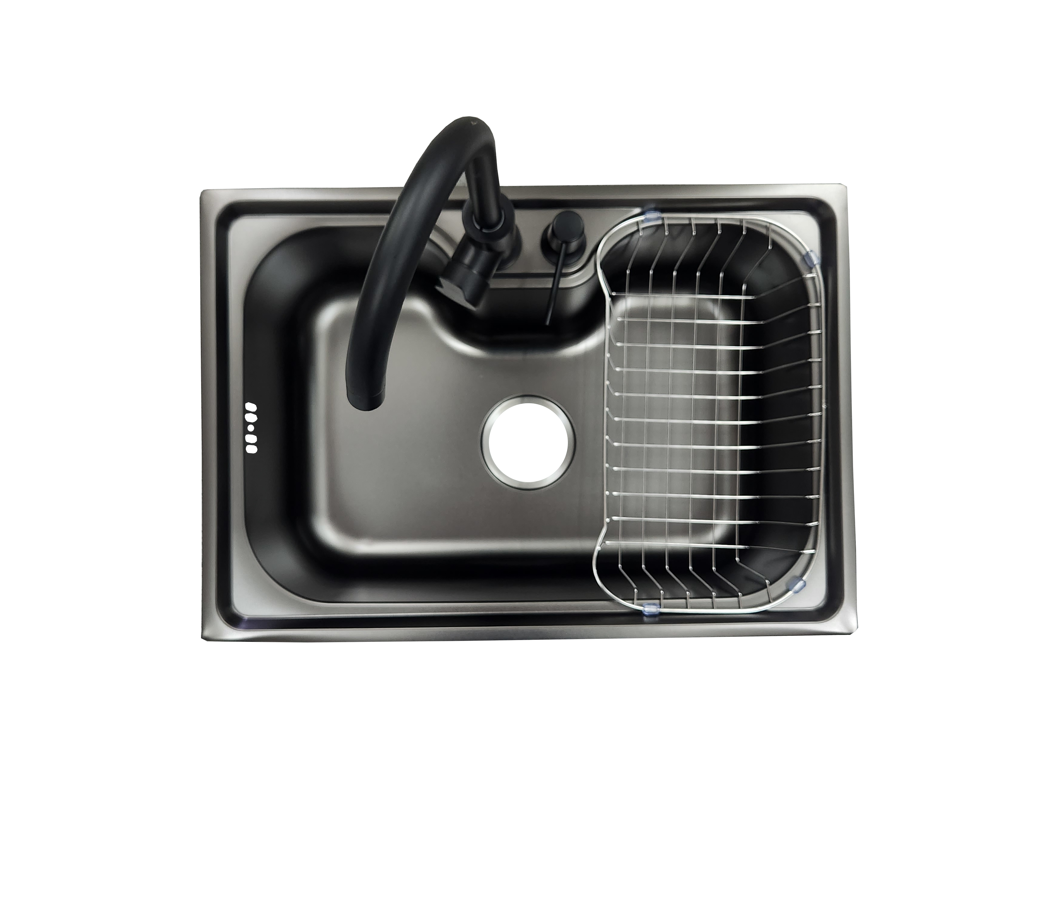 Lavaplatos 60x42 Black con Monomando Negro y Accesorios (Promo N°5)