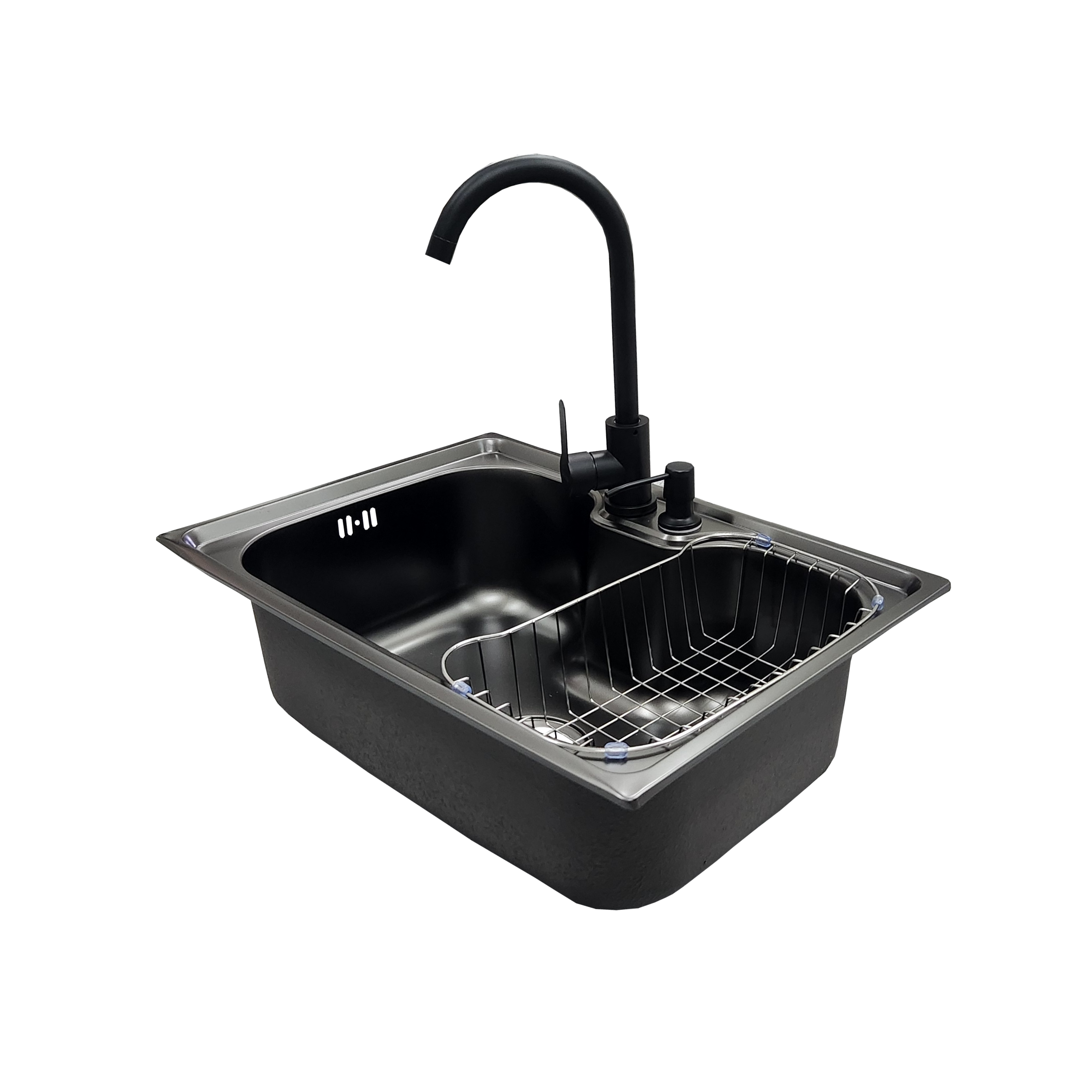 Lavaplatos 60x42 Black con Monomando Negro y Accesorios (Promo N°5)