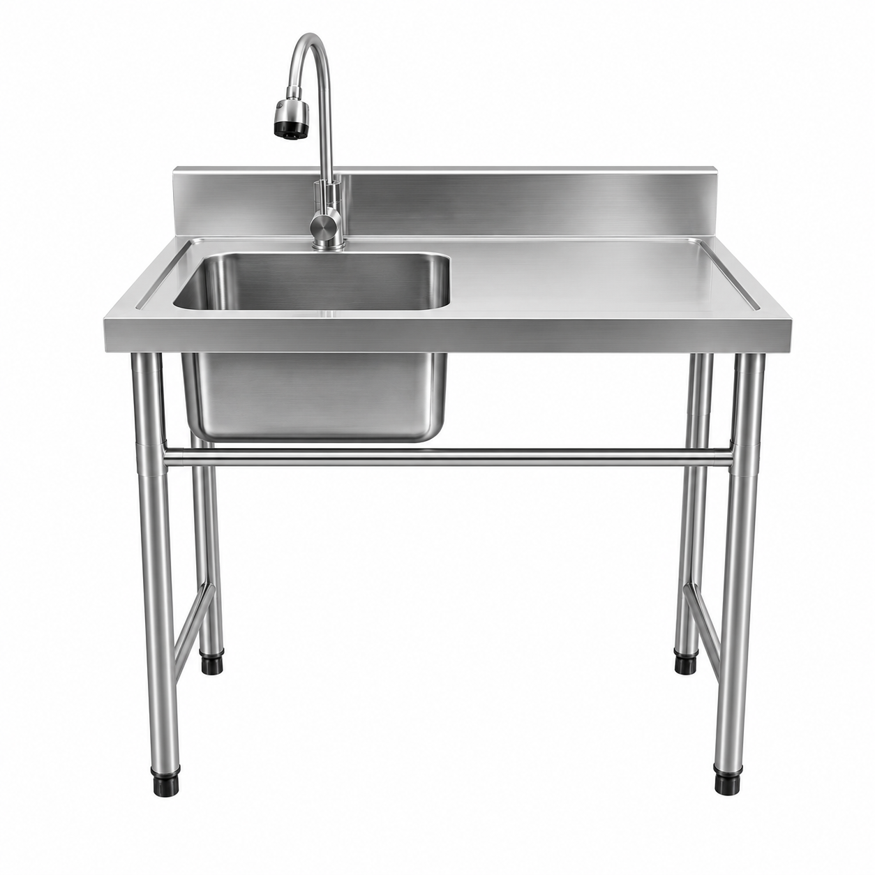Lavafondos 80x50 Acero Inoxidable con Escurridor Derecho + Monomando Semiflexible X-015 (Promo N°46))