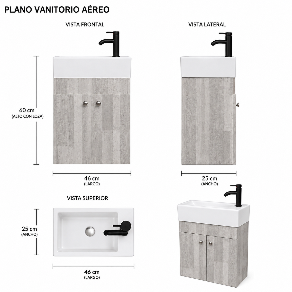 Vanitorio Visita aéreo Legno.