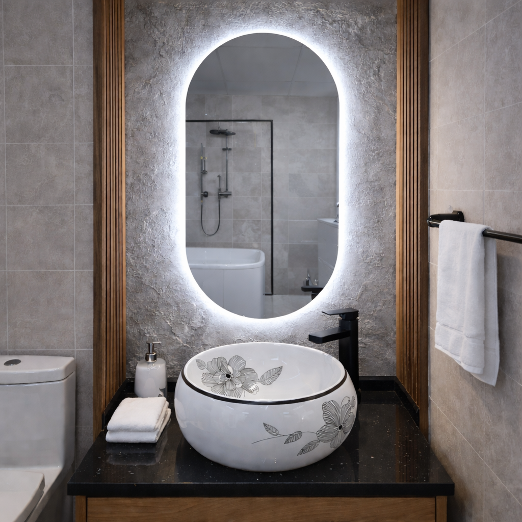 Espejo Led Oval 45x90 Cm
