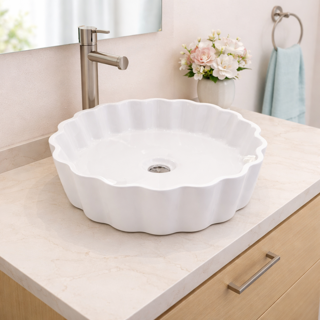 Loza de Vanitorio Blanca 38x38x10