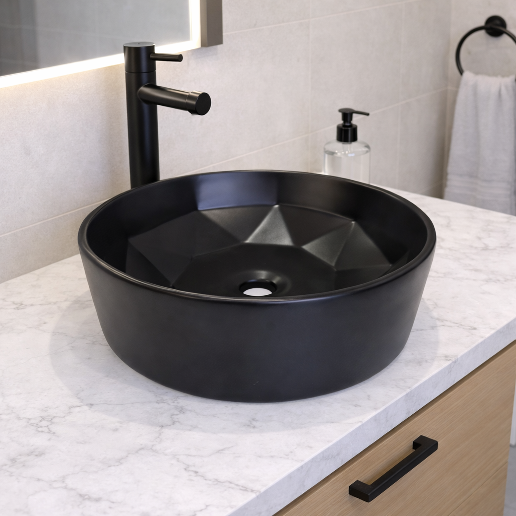 Loza de Sobreponer 40cms de Diametro Negra