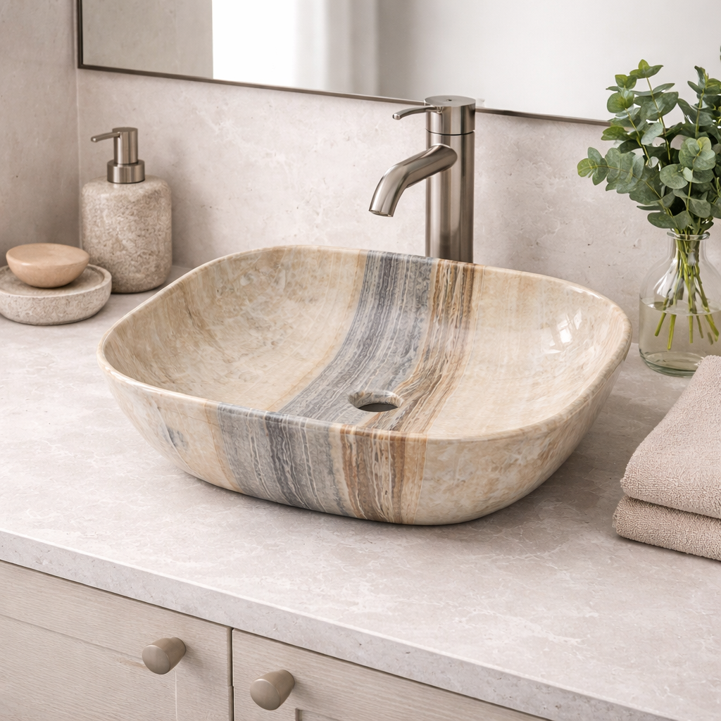 Loza de Sobreponer para Lavamanos 45x32cms