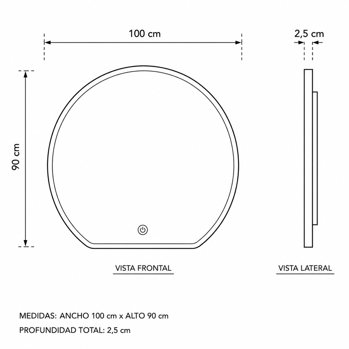 Espejo Led Ocaso 100x90 cm - imagen 3