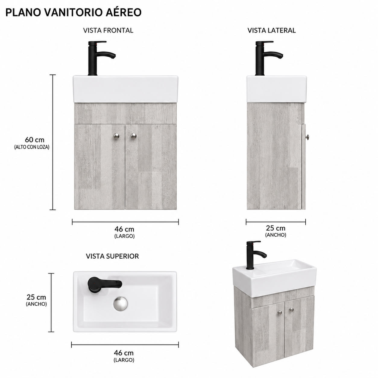 Vanitorio Visita aéreo Legno.