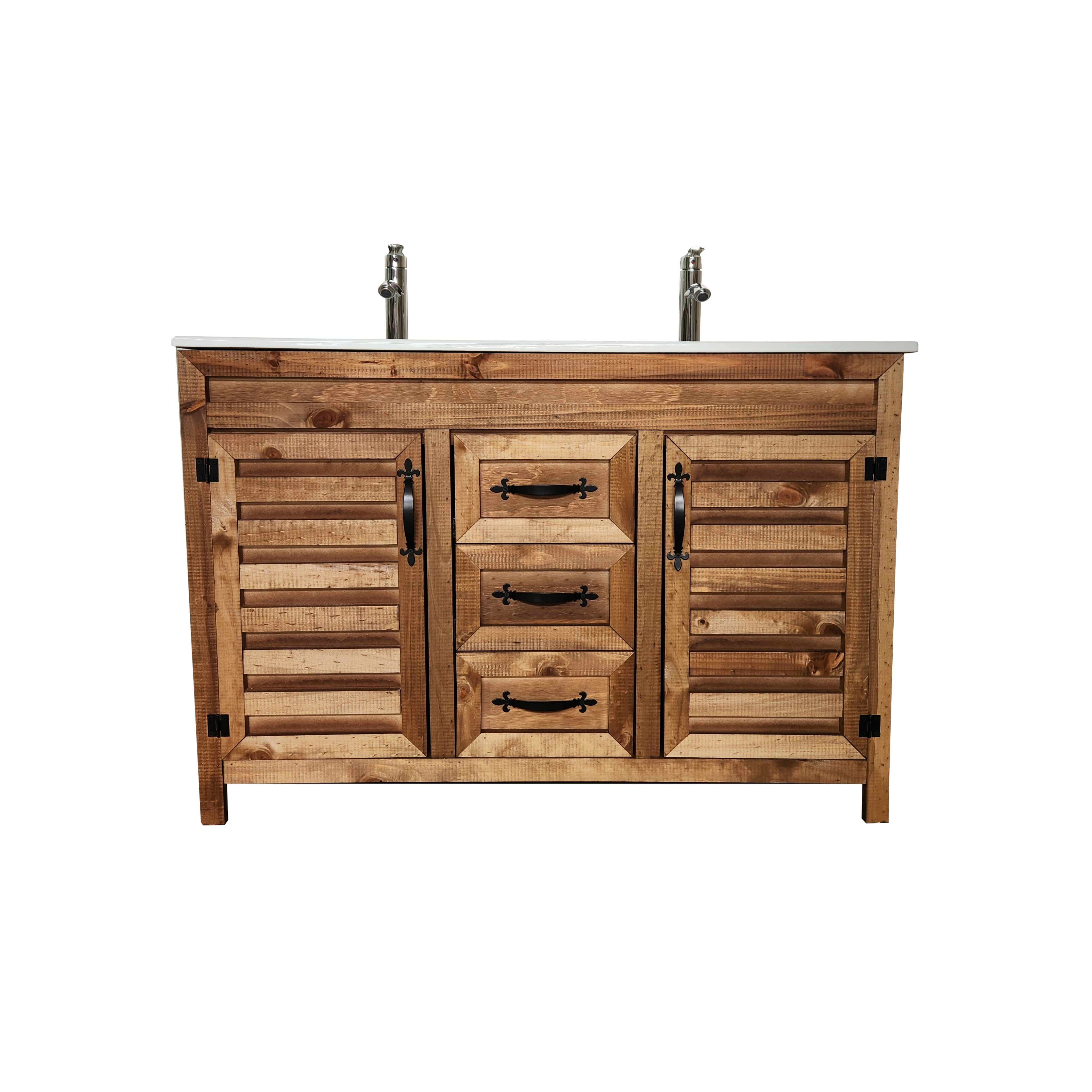 Vanitorio Rustico 120x47cm Doble Pozo