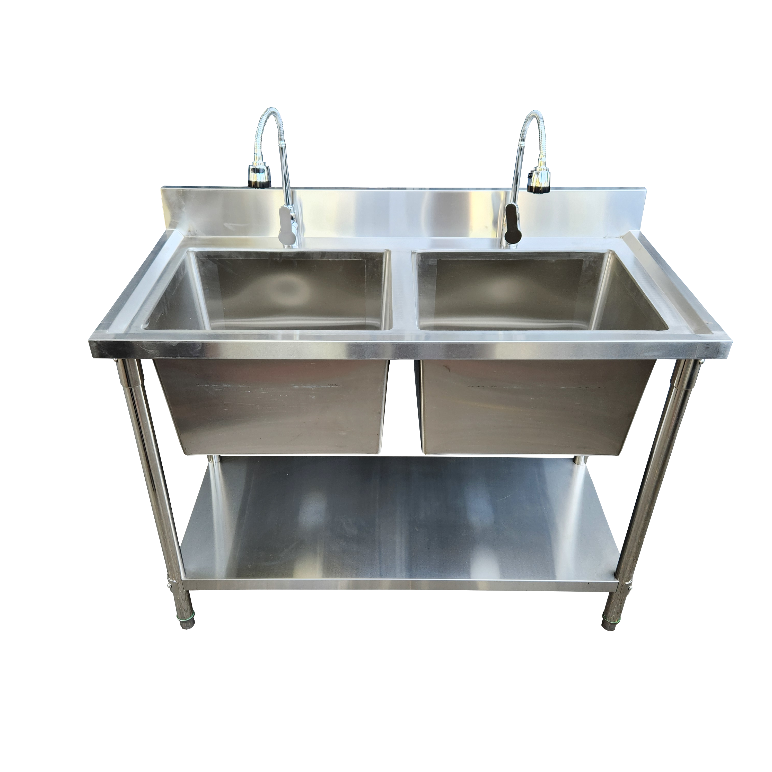 Lavafondos 120x60 Cm Doble Pozo + Llave Semi-flexible X015