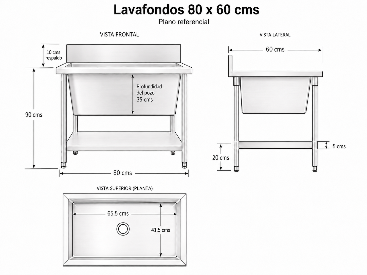 Lavafondos 80x60 (35 cms de profundidad)