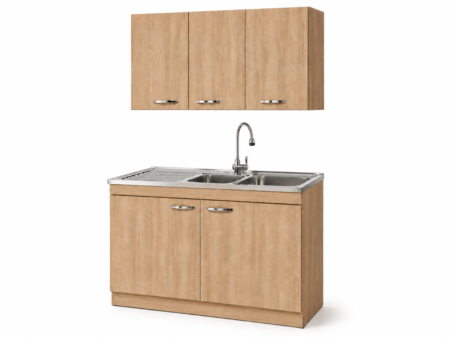 KIT MUEBLE DE LAVAPLATOS Y MUEBLE AEREO 120 CMS NOGUEIRA