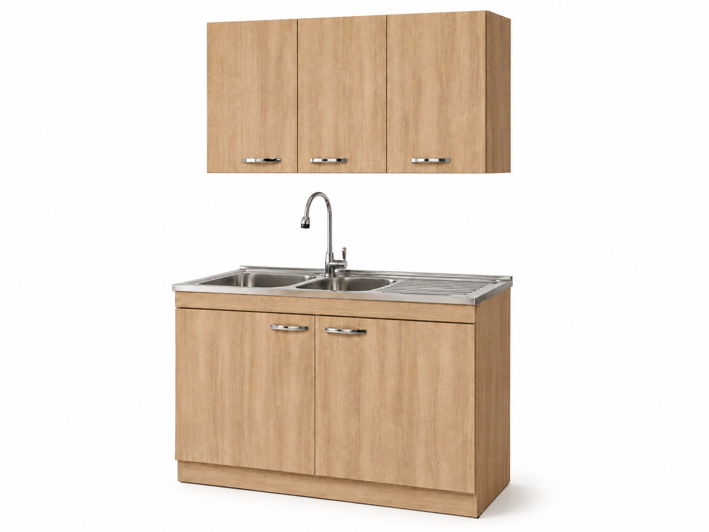 KIT MUEBLE DE LAVAPLATOS Y MUEBLE AEREO 120 CMS NOGUEIRA