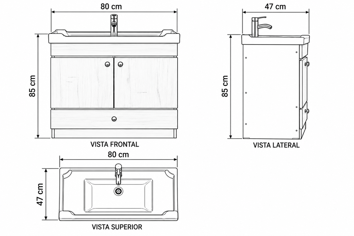 Vanitorio Alaska 80cm