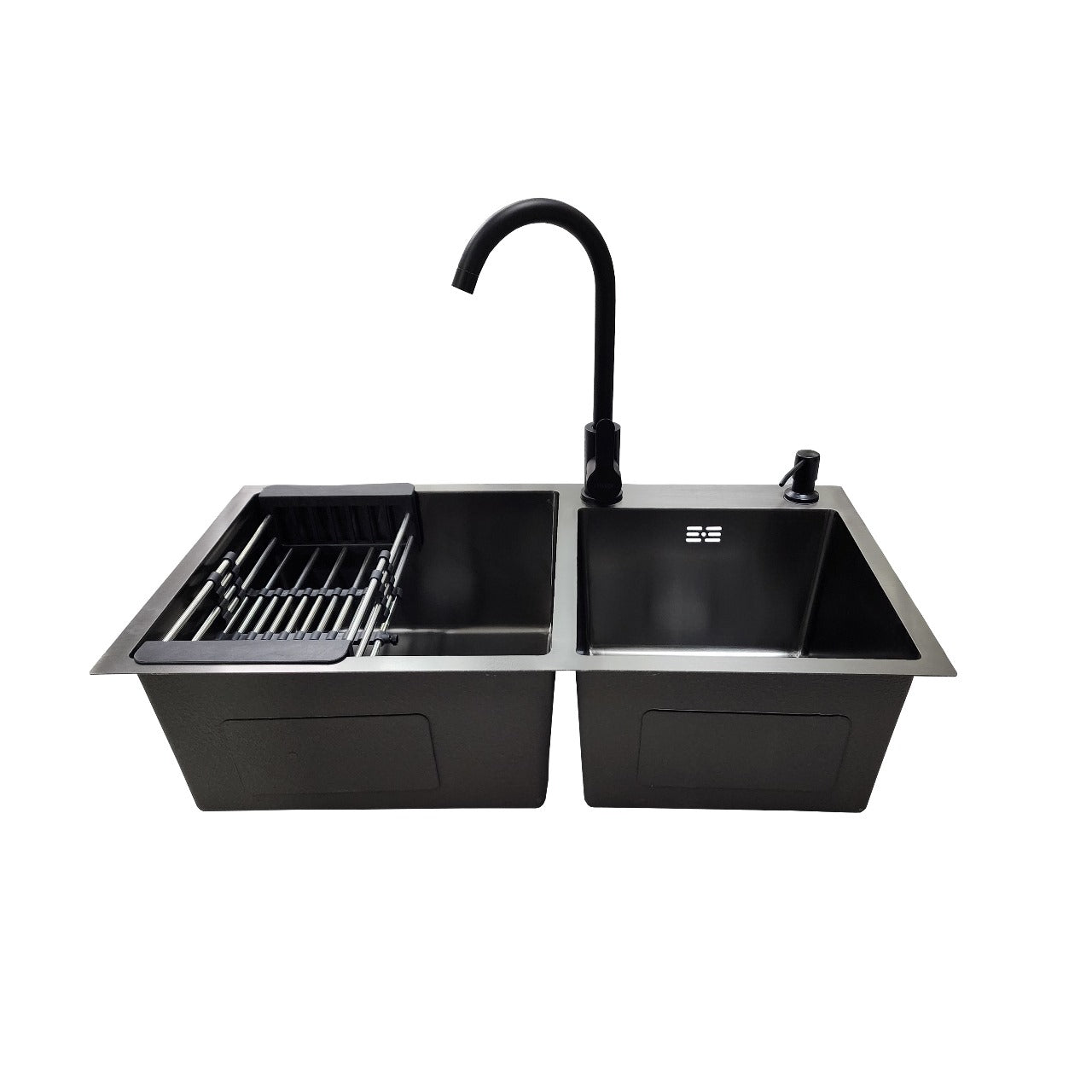 Lavaplatos 78x43 Black con Monomando y Accesorios Negros