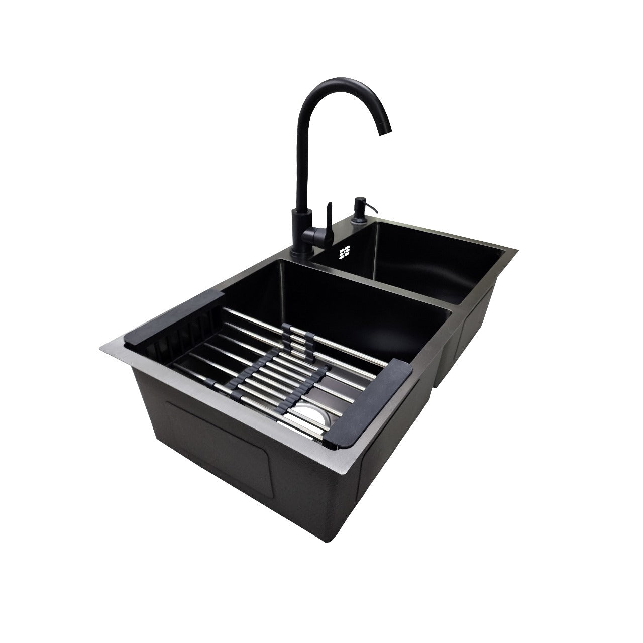 Lavaplatos 78x43 Black con Monomando y Accesorios Negros