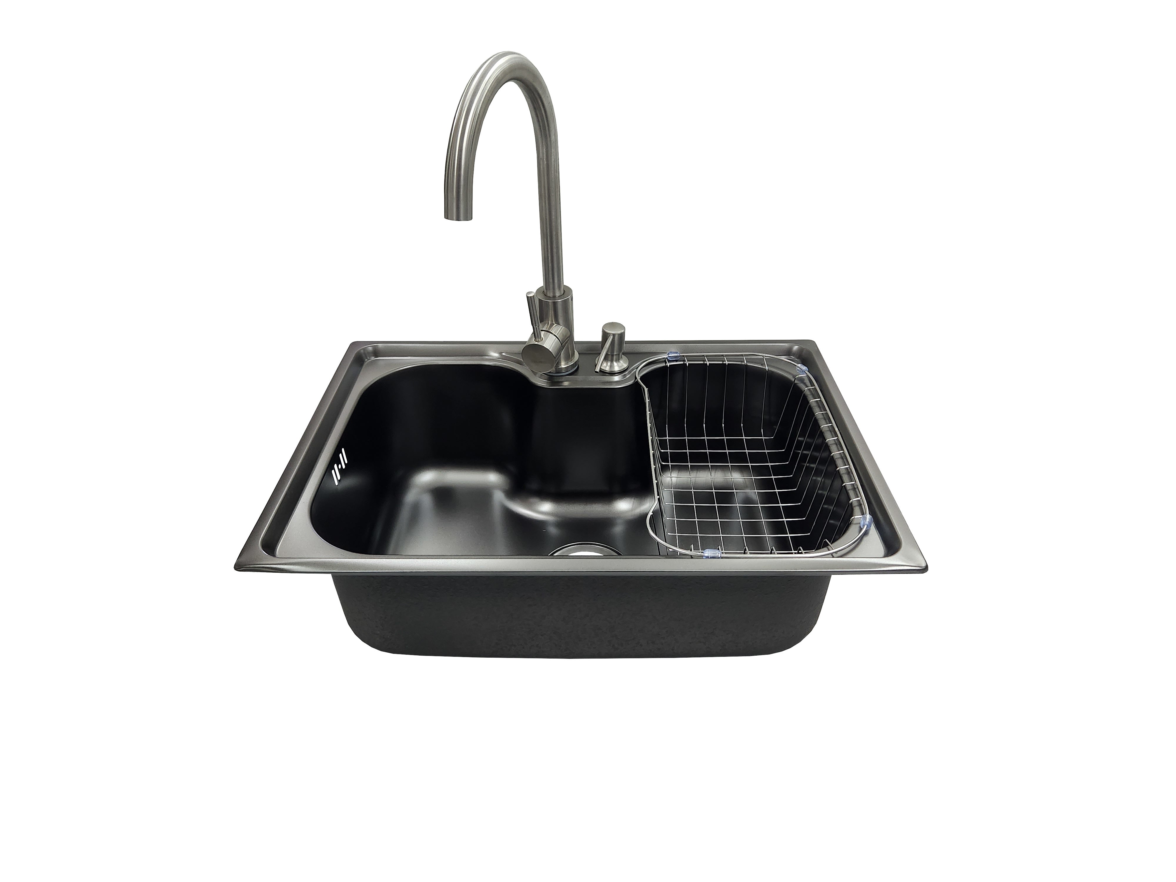 Lavaplatos 60x42 Black  con Monomando y Dispensador (Promo N°12)