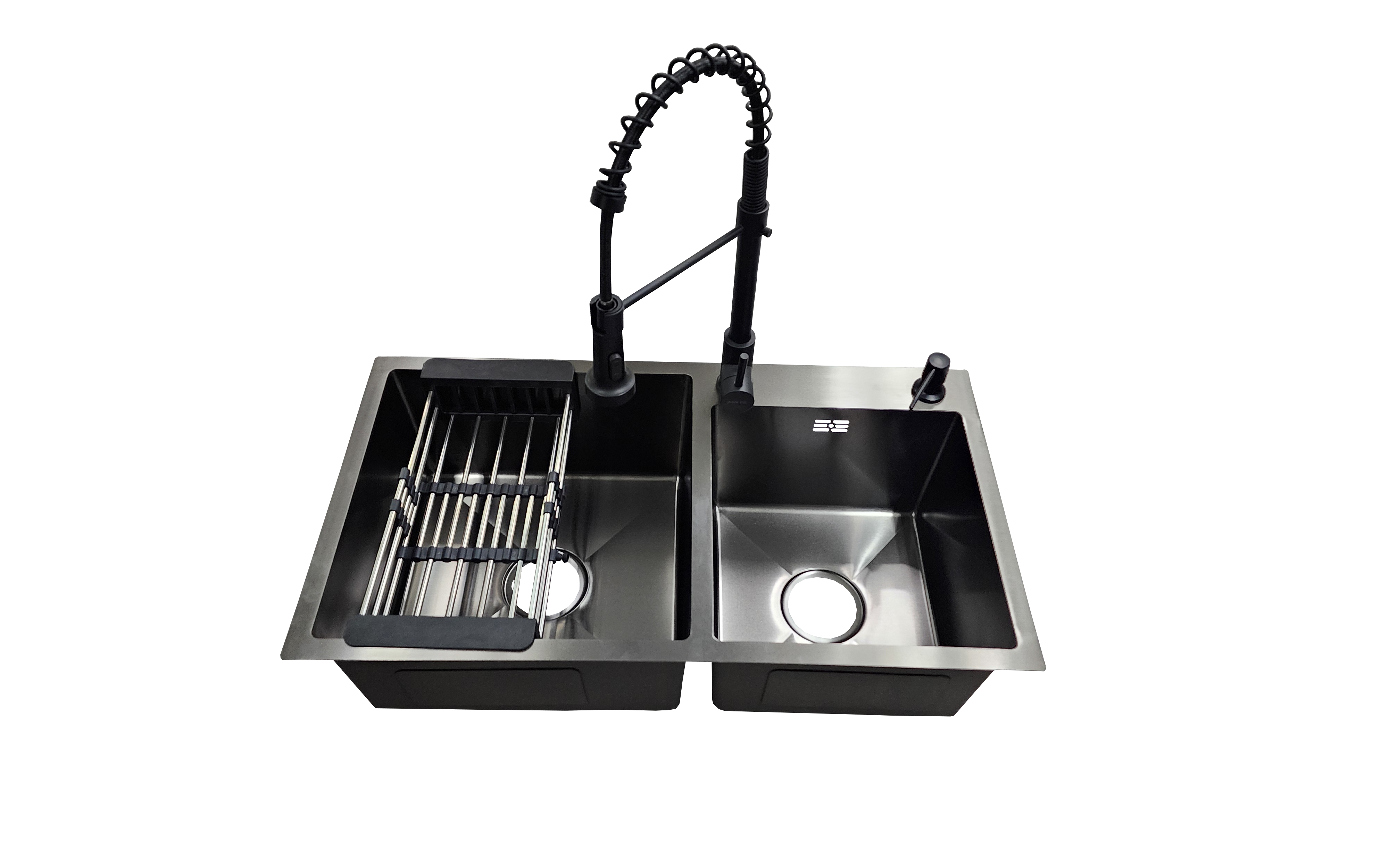 Lavaplatos 78x43  Black con Monomando Gourmet Negro y Accesorios Negros (Promo N°19)