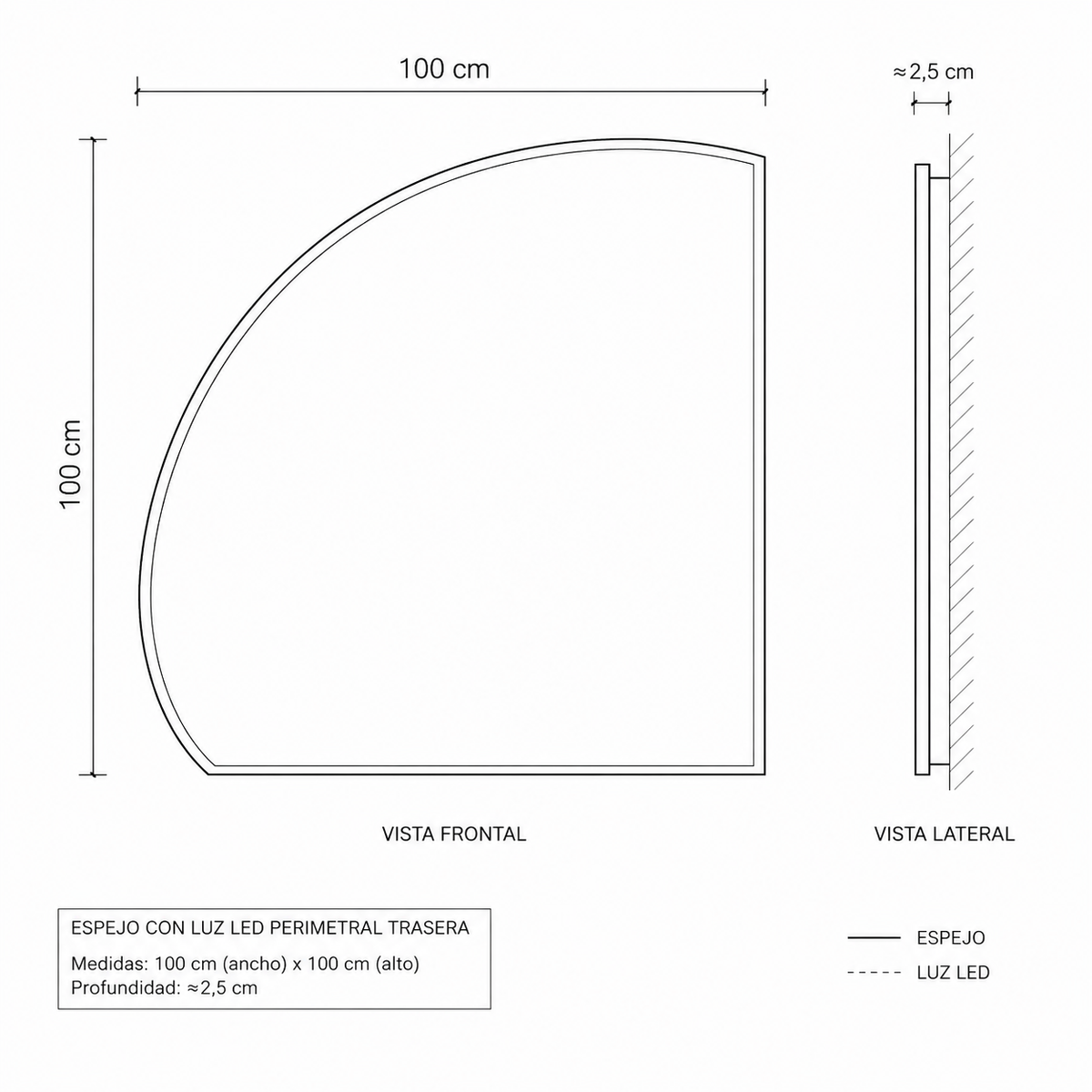 Espejo Led Aura 100x100Cm - imagen 3