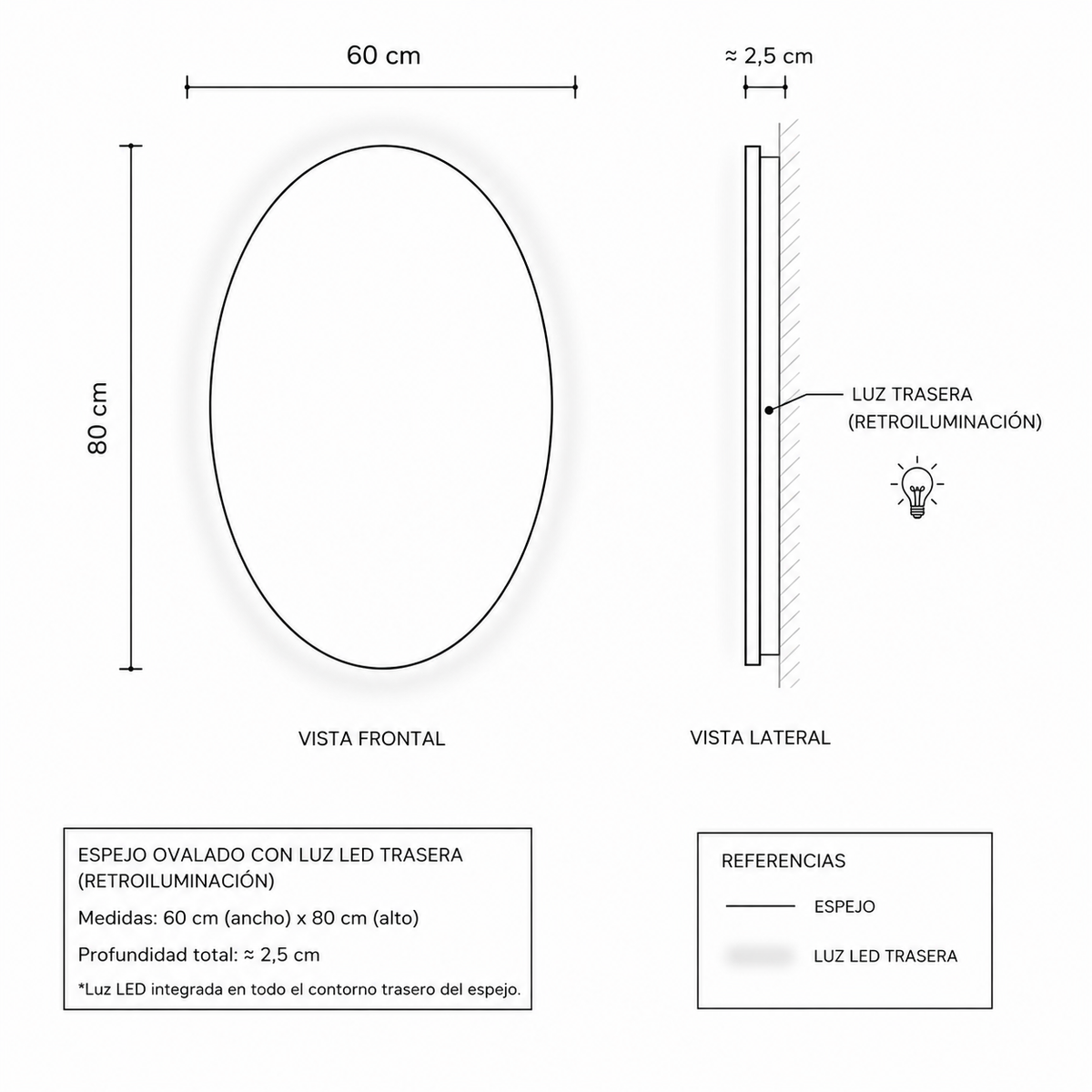 Espejo Led Verona 60x80 cm - imagen 3
