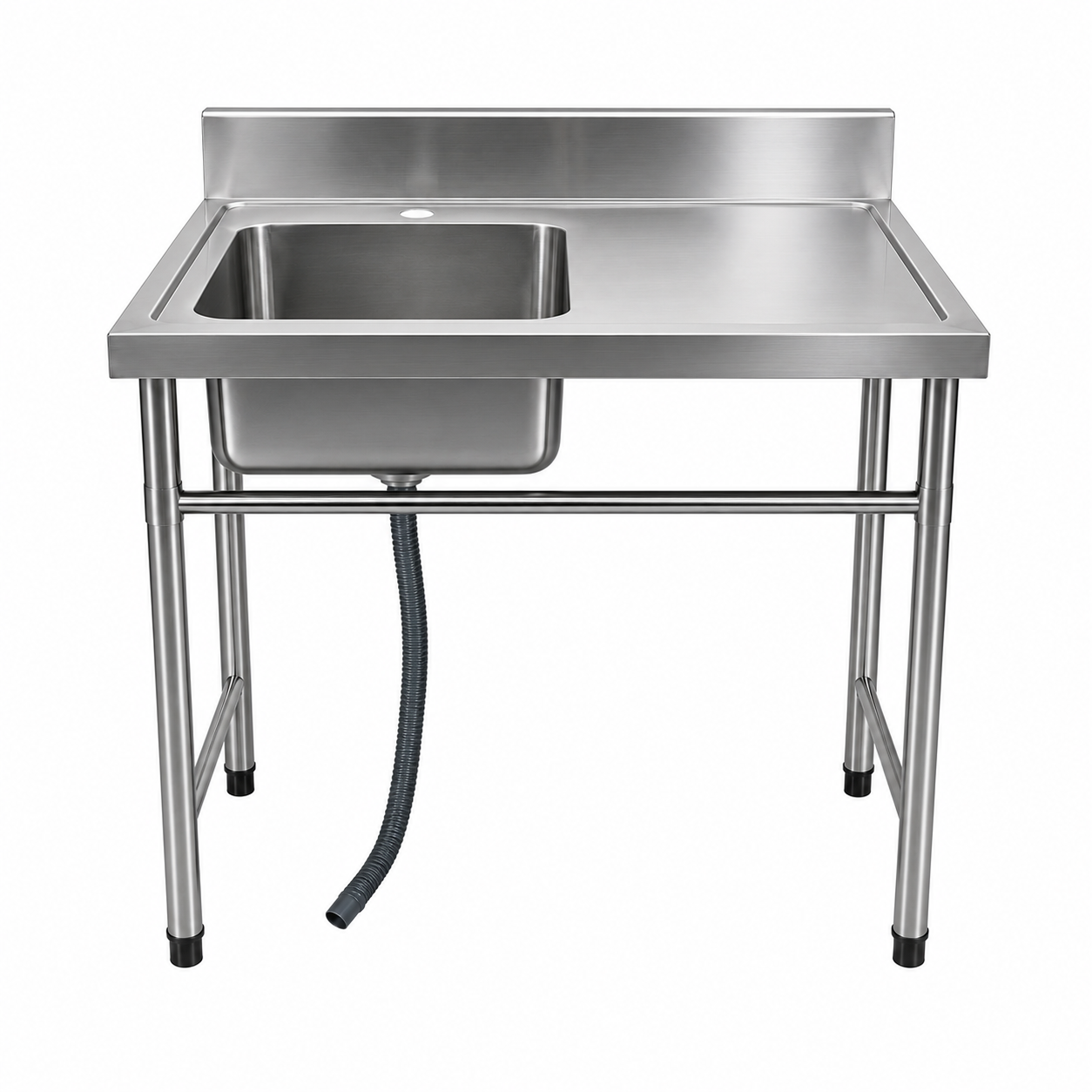 Lavafondos 80x50 Acero Inoxidable con Escurridor Derecho + Monomando Semiflexible X-015 (Promo N°46))