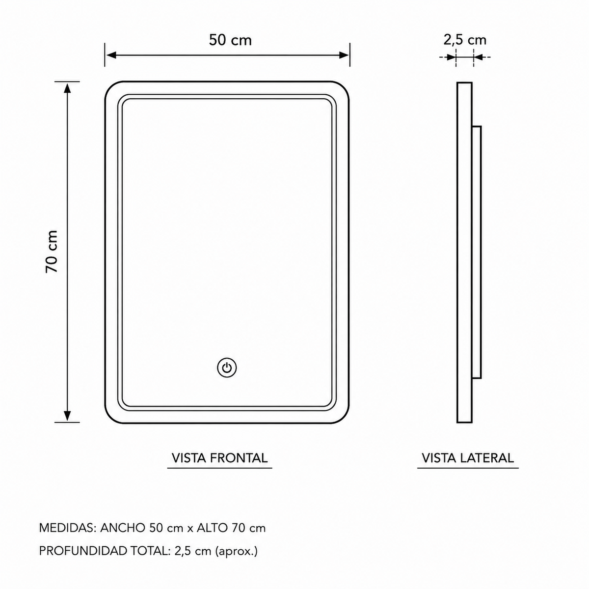 Espejo Led 50x70 cm - imagen 3