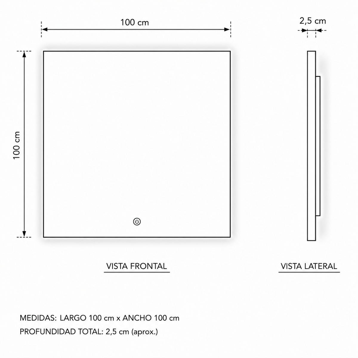 Espejo Led Luxe 100x100 cm - imagen 3