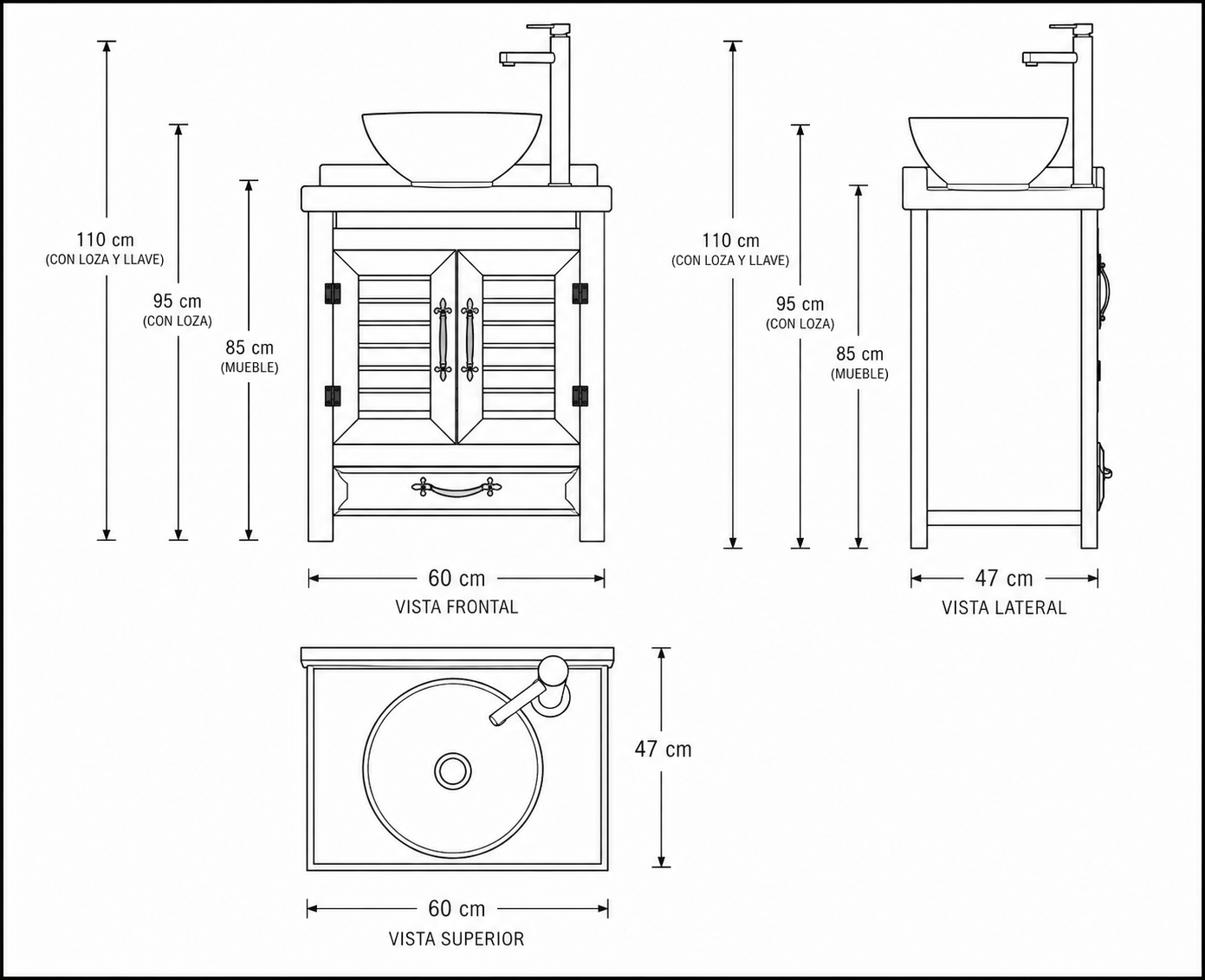 Vanitorio Inka 60cm