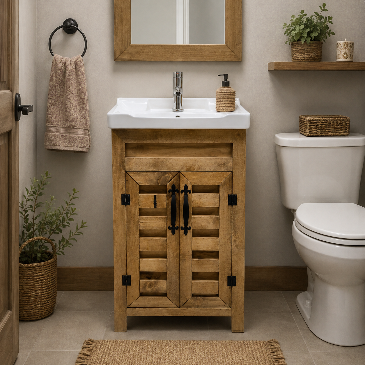 Vanitorio Rustico 50cm sin Cajon
