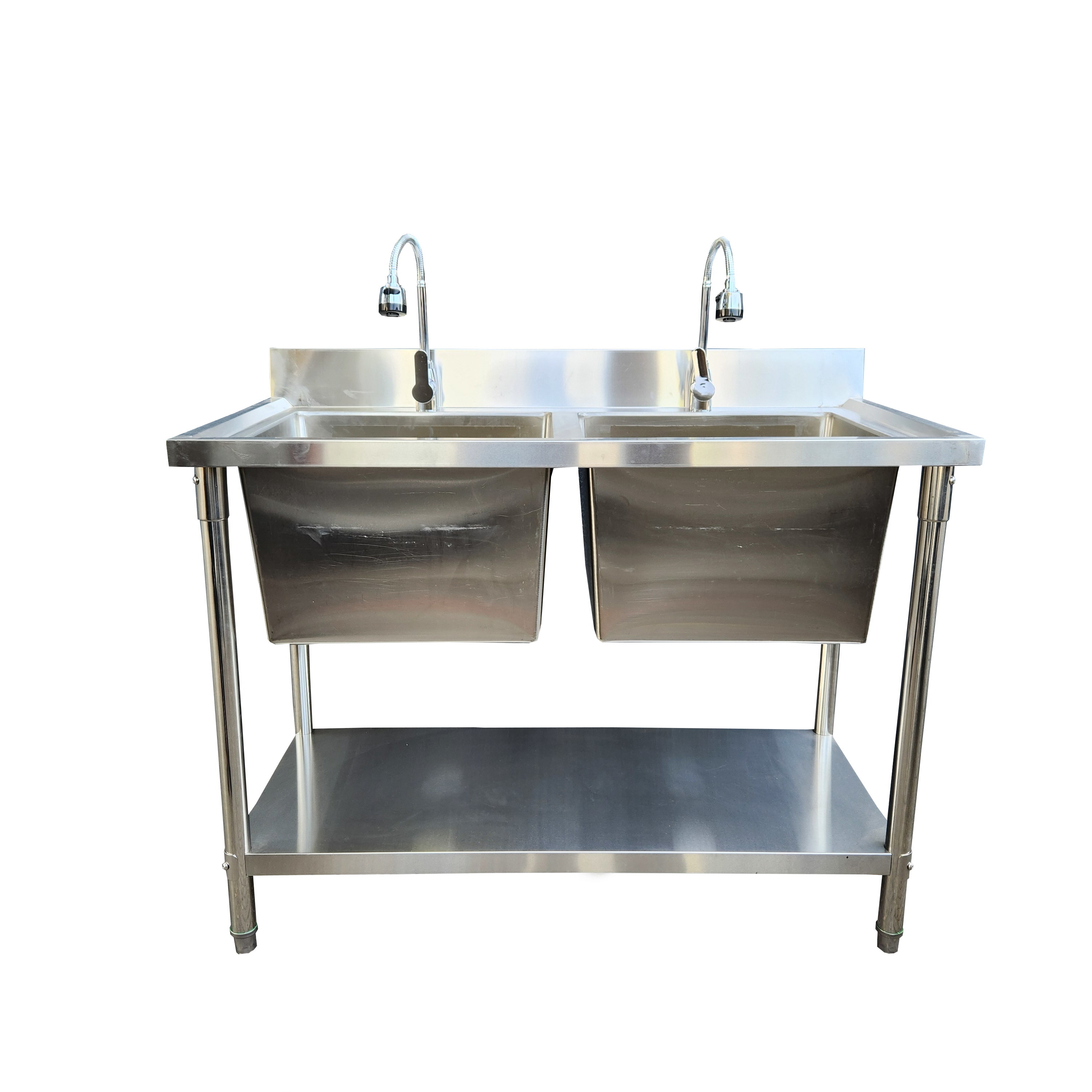 Lavafondos 120x60 Cm Doble Pozo + Llave Semi-flexible X015