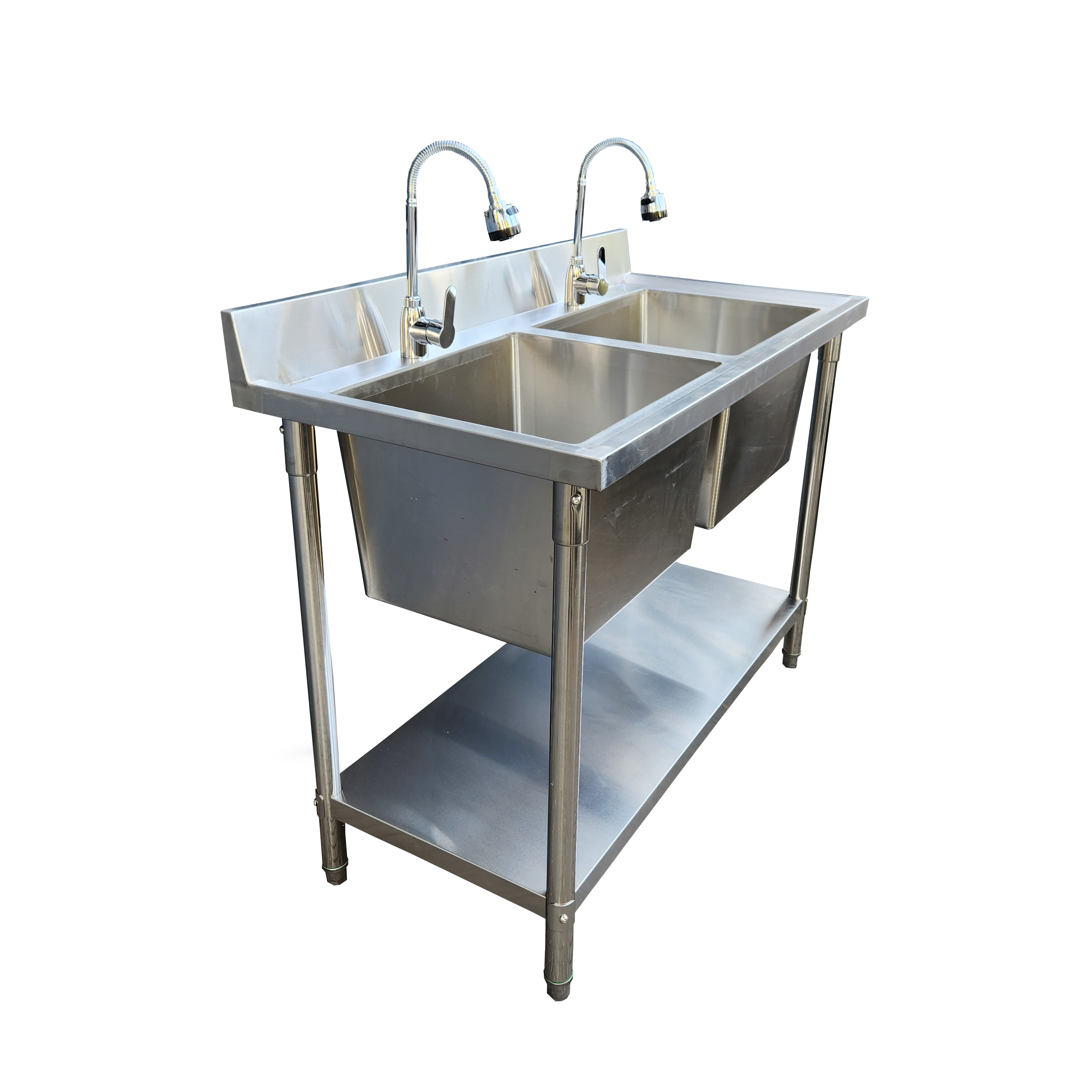 Lavafondos 120x60 Cm Doble Pozo + Llave Semi-flexible X015
