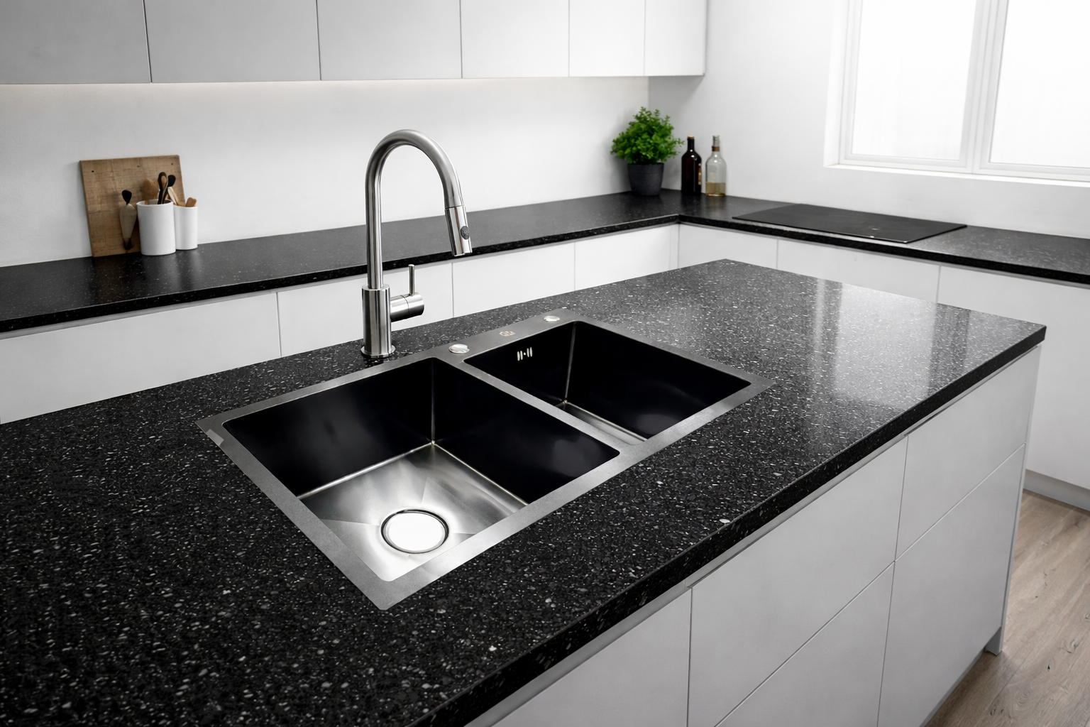 Lavaplatos Deluxe Black 68x38 (A) Cms.