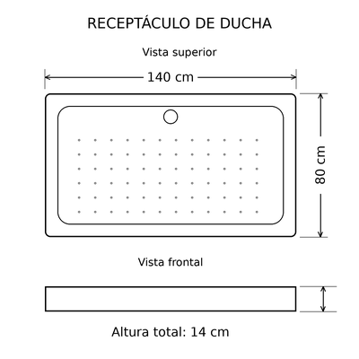 RECEPTACULO DE DUCHA 140X80X14 CM
